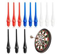 Quesuc 12 Pezzi Punte Per Freccette In Plastica Punte Di Ricambio Per Freccette Morbide, Filettatura 2Ba, Ultra Stabili E Durevoli (Nero, Bianco, Blu, Rosso)