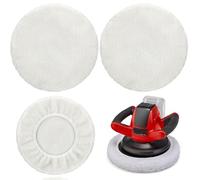 Quesuc 2 Coperture Per Lucidatura In Lana D'Agnello, In Microfibra, Compatibili Con Lucidatrici A Batteria Einhell, Per La Cura Della Vernice Dell'Auto, Lucidatrice