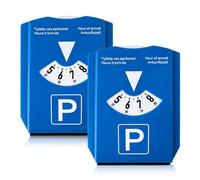 Quesuc 2 Pezzi Disco Orario Disco Di Parcheggio Per Auto, Utilizzabile Come Raschietto Per Ghiaccio, Per Auto E Moto (Blu, 15.4X12.4X0.8 Cm)