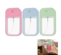 Quesuc 3 Pezzi Igienizzante Mani Da Borsa Piccoli Flaconi Spray 45Ml Riutilizzabili Nebulizzatori Nebbia Fine Plastica Per Disinfettante Mani, Profumo, Cosmetici, Cura Corpo Blu, Rosa, Verde