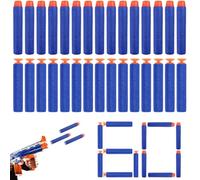 Quesuc 60 Pezzi Dardi Nerf Elite Testa Piatta E Ventosa Schiuma Per Serie Nerf N-Strike, Per Bambini All'Aperto E Uso Familiare Blu