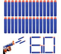 Quesuc 60 Pezzi Nerf Pistola Dardi In Schiuma Elite A Punta Piatta, Accessori Per La Serie Nerf N-Strike, Per Bambini, Esterni E Famiglia