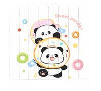 Quesuc 8 Pezzi Kit Lima Unghie 2 In 1 Per Neonati Doppia Faccia (Morbida E Dura) Carino Disegno Panda Cura Unghie Per Neonati Legno Per Cura Unghie Neonati