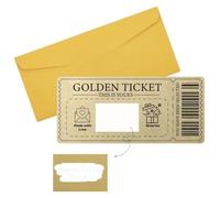 Quesuc Biglietto D'Oro Gratta E Vinci Con Busta + Biglietto + Adesivo,Golden Ticket A Sorpresa Gratta E Vinci,Regalo Per Donne,San Valentino,Anniversario