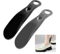 Quesuc Calzascarpe Piccolo In Plastica 19 Cm,Portatile Per Viaggi,Nero,Small (Confezione Da 2 Pezzi, Nero + Grigio)