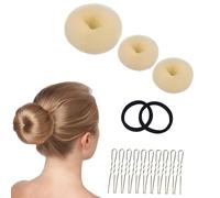 Quesuc Chignon A Ciambella, 3 Pz Creatore Per Pane Ciambella Chignon A Ciambella Magic Hair Per Bambine E Donne, Con 2 Elastici Per Capelli E 10 Forcine Forma Di U
