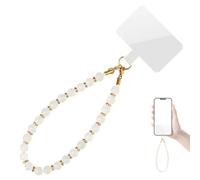 Quesuc Laccetto Per Cellulare,Laccio Perle Per Telefono,Anti-Dropout Catena Per Telefono Donna Universale,Cordino Per Chiavi, Iphone Case, Portafogli, Portachiavi,Argenteo