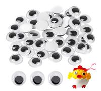 Quesuc Occhi Adesivi Finti Di PlasticaGrandi Autoadesivio Bianco E Nero Rotondo Occhietti (200pcs 12MM)