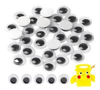 Quesuc Occhi Adesivi Finti Di PlasticaGrandi Autoadesivio Bianco E Nero Rotondo Occhietti (300pcs 8MM)