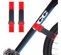 Quesuc Portabici auto,cinghiette per portabici di Fissaggio Regolabili 60x2,5cm,Set da 2 Fascette con Chiusura a Strappo e Rivestimento in Silicone Antiscivolo Ferma Bici per Auto Parete