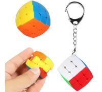 Quesuc Portachiavi 3x3 Speedcube Mini Cubo Giocattolo Rompicapo Regalo, Accessorio Portachiavi con cubo 3x3 funzionante, per Bambini dagli 8+, Rompicapo Professionale a Combinazione di Colori