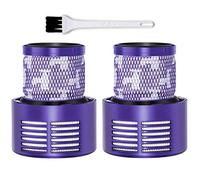 Queta 2 Pezzi Filtro per Dyson V10 SV12 Filtro di Ricambio Lavabile per Aspirapolvere Dyson V10 SV12 Serie, con Spazzolino di Pulizia, Filtro di Ricambio per Dyson V10 SV12 Serie