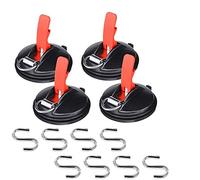 Queta, 4 ventose per auto con 8 ganci di fissaggio a S, strumento di ancoraggio a ventosa multifunzionale per portabagagli, tende da campeggio, teloni, tenditori per auto.
