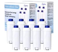 Queta 8 Pezzi Addolcitore Filtro per Delonghi DLSC002 per Delonghi Macchina da Caffè ECAM, ESAM, ETAM, BCO, Filtro Addolcitore a Carbone Attivo per Delonghi DLSC002