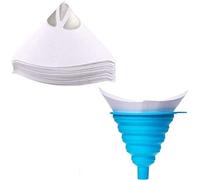 Queta Filtro per vernice 100 pezzi - Filtro per vernice auto, Maglia per Filtro Sieve, Filtri per Carta Fine monouso Con un pezzo di imbuto in silicone