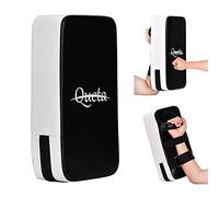 Queta Guanto da passata in pelle PU per Muay Thai, cuscinetti per calci, cuscinetti per pugni, scudo per calci, sacco da boxe per kickboxing, boxe thailandese, karate, UFC, MMA, nero-bianco, 40 cm x