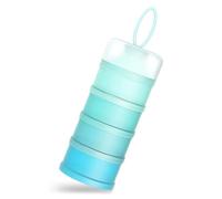Queta Infant Milk Powder Dispenser, 480ml Stackable Baby Food, 4 Layers Portable Milk Powder Container/Grain/Food/Fruit/Snacks (blu)