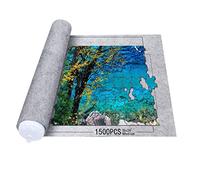 Queta Jigsaw Jigsaw Puzzle Roll Mat Puzzle Storage Rollup Rollup per puzzle con coulisse custodia per riporre fino a 1500 puzzle (grigio)