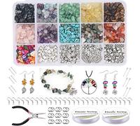 Queta Kit per la creazione di gioielli fai da te, composto da 900 pezzi, ideale per realizzare gioielli con pietre, ciondoli, collane, bracciali, orecchini, gioielli fai da te