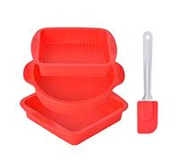 Queta Set di 3 stampi per pane e scatola, antiaderenti, in silicone, con stampo per torte, pane, toast e pane (tipo 1)