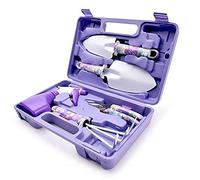 Queta Set di attrezzi da giardino, 5 pezzi, set di attrezzi da giardino con irrigatore per acqua Harrow Scissor Shovel per trapiantare fiori e verdure, per allentare terreno ed erbacce