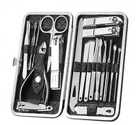 Queta Set manicure da 19 pezzi, set di tagliaunghie per manicure pedicure set di tagliaunghie in acciaio inox set per la cura della cura delle unghie pusher per cuticole lime per unghie