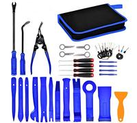 Queta Strumento di smontaggio per auto, 38 pezzi, strumento di rimozione, set di cunei decorativi, rivestimento della porta, clip di fissaggio, strumento di rimozione Pry Tool Kit (blu)