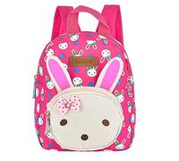 Queta Zaino per Bambini 3D/Oxford, Borsa Scuola per Bambina Coniglio Carino Disegno Animale Piccolo Zaino Rosa