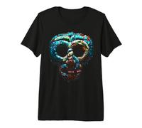 Quetzalcoatl Maschera Azteca Mosaico Turchese Maglietta Premium