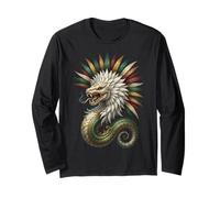 Quetzalcoatl Serpente Piumato Mitologia Azteca Arte Messico Maglia a Manica