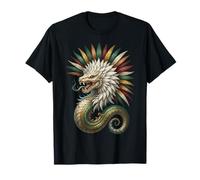 Quetzalcoatl Serpente Piumato Mitologia Azteca Arte Messico Maglietta