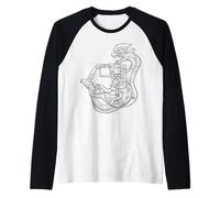 Quetzalcoatl. Serpente piumato. Olmeco. Mesoamericano. Messico Maglia con Maniche Raglan