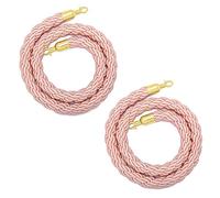 Queue Barrier Ropes,Set Of 2 Stanchion Rope Crowd Control, 3/4/5/6/7/8/9/10/11/13/15 Feet Long, Heavy-Duty Hanging Partition Ropes for Hotels Concerts Car Show(Pink,16ft/487cm)