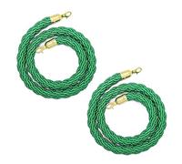 Queue Barrier Ropes,Set Of 2 Stanchion Rope Crowd Control, 3/4/5/6/7/8/9/10/11/13/15 Feet Long, Heavy-Duty Hanging Partition Ropes for Hotels Concerts Car Show(Green,11ft/335cm)