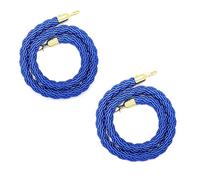 Queue Barrier Ropes,Set Of 2 Stanchion Rope Crowd Control, 3/4/5/6/7/8/9/10/11/13/15 Feet Long, Heavy-Duty Hanging Partition Ropes for Hotels Concerts Car Show(Blue,4ft/122cm)
