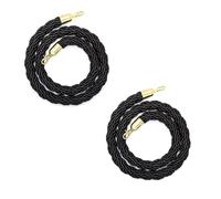Queue Barrier Ropes,Set Of 2 Stanchion Rope Crowd Control, 3/4/5/6/7/8/9/10/11/13/15 Feet Long, Heavy-Duty Hanging Partition Ropes for Hotels Concerts Car Show(Black,11ft/335cm)