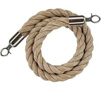 Queue Ber - Corda di canapa per controllo della folla, 1,2 m, con bottoni a pressione lucidi e ganci argentati, ideale per la gestione della linea dei montanti di eventi e la sicurezza