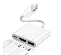 Quevati Adattatore HDMI OTG per 1Phoe, adattatore HDMI AV digitale 1080P con presa USB e porta di ricarica, compatibile con 1Phoe 14131211XSXRX876, supporto unità flash USB, tastiera MIDI