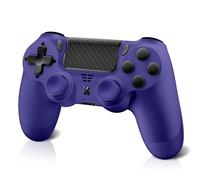 Quevati Wireless Controller for PS-4, Controller Wireless for PS-4/Pro/Slim/PC, Bluetooth Gamepad Joystick with Dual Vibration Touch Panel 3.5mm Audio Jack Six-Axis Upgraded Ergonomic (Purple)
