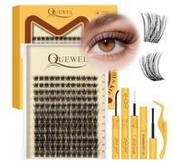 QUEWEL Wimpern Extensions MIX 10-16mm, Wimpern Cluster weiche und leichte, Lash Extensions spürt kaum die Präsenz, geeignet für absolute Anfänger DIY-Wimpernverlängerung zu Hause(Fairy-Lashes-F)