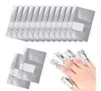 Qufiiry 100pcs Remover Foil Wraps Compresse, Cartine Rimuovi Semipermanente Unghie, Rimozione Smalto, Fogli di Alluminio