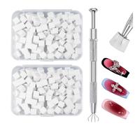 Qufiiry 200 Pezzi Spugna per Nail Art, Strumenti per il Rendering Delle Unghie con Pinza Metallica, Pennello per Baby Boomer, Usato per Creare una Varietà di Modelli di Nail Art Sfumati