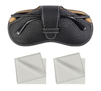 Qufiiry Pelle Custodia Portatile Per Occhiali Da Sole, Porta Occhiali da Sole, Custodia Occhiali Morbida, Unisex Porta Occhiali, Custodia per Occhiali da Viaggio(Nero)