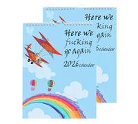 Qui andiamo di nuovo 2026 calendario, calendario, personalizza la tua personalità divertente, tamponi mensili da appendere all'umorismo, novità pianificazione, agenda da parete per la casa ufficio (B