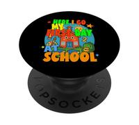 QUI GO IL MIO PRIMO GIORNO A SCUOLA felice studente inizio scuola PopSockets PopGrip Adesivo