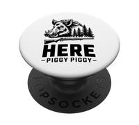 Qui la caccia al cinghiale Piggy Piggy PopSockets PopGrip Adesivo