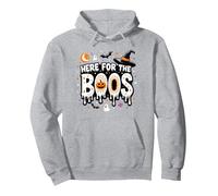 Qui per i Boos: Spooky Halloween Party Fun Felpa con Cappuccio, Unisex per Adulti, Grigio Melange, L