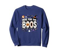 Qui per i Boos: Spooky Halloween Party Fun Felpa, Unisex per Adulti, Navy, L