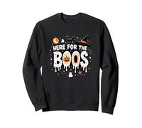 Qui per i Boos: Spooky Halloween Party Fun Felpa, Unisex per Adulti, Nero, L