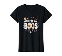 Qui per i Boos: Spooky Halloween Party Fun Maglietta, Donna, Nero, XXL